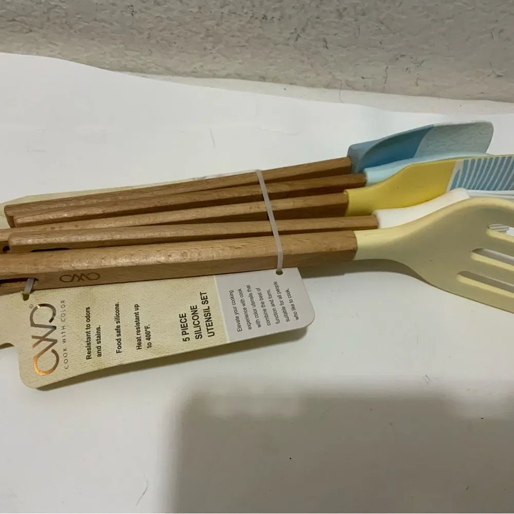 Cook with Color 5 Piece Cooking silicone Utensil Set A12